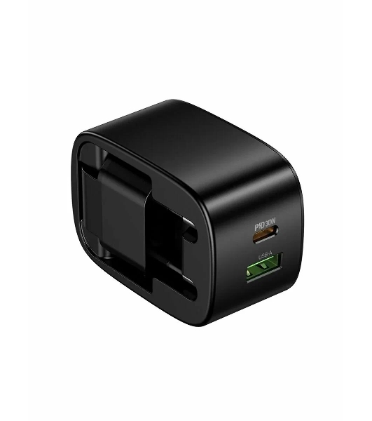 Зарядное устройство Hoco 30Вт, 3А, QC3.0/PD, 1xUSB, 1xType-C, CS102A, черный, коробка