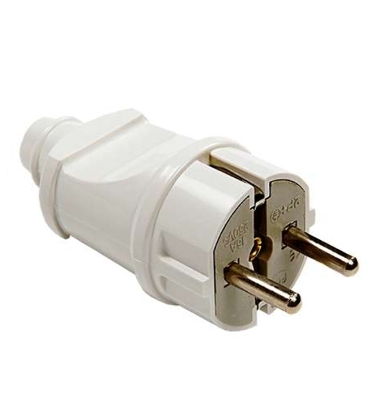 Вилка прямая с заземл. 16А 4140 бел. ASD/IN HOME 4690612000565