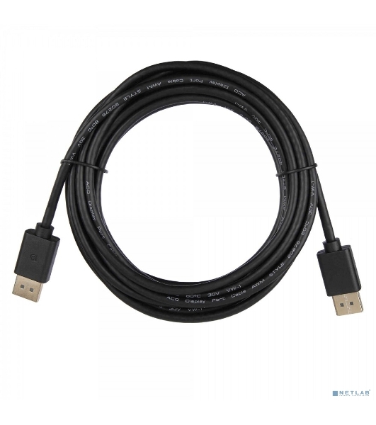 Кабель ACD-DDPM2-10M DisplayPort 1.2, Golden Plated, 20m/20m, черный,10м