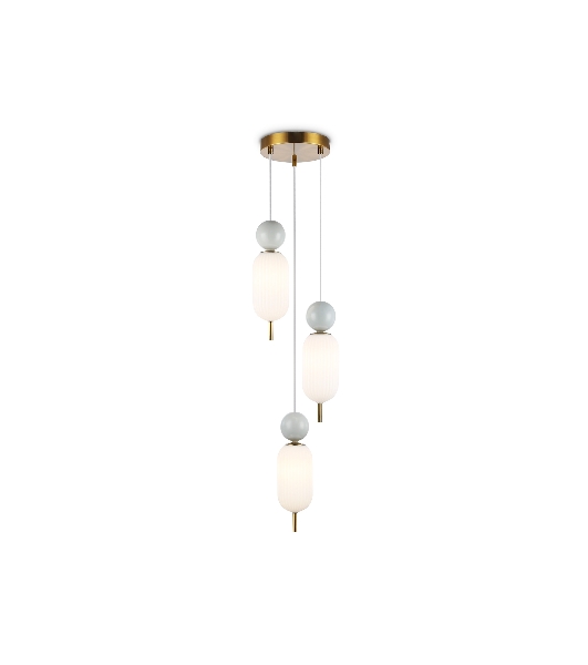 Светильник Ambrella light LH53102/3 BS/GR/FR латунь/серый/белый матовый G9*3 max 28W D260*1525
