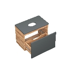 Тумба подвесная под раковину Bau Dream Blackwood 50, 1 ящик графит, фото5