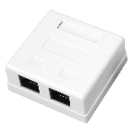Розетка компьютерная Rexant 2-м ОП RJ45 CAT.5E бел., фото 1