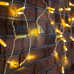 Гирлянда Neon-night Айсикл (бахрома) светодиодный, 2,4 х 0,6 м, белый провод, 230 В, диоды теплый белый, 76 LED, фото 1