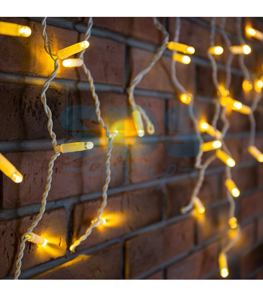 Гирлянда Neon-night Айсикл (бахрома) светодиодный, 2,4 х 0,6 м, белый провод, 230 В, диоды теплый белый, 76 LED