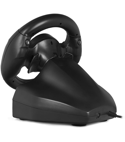 Руль SVEN GC-W300 (педали, вибро, лепестки, D-pad, 10 кл, резин. вставки, PC, цифр. и аналог.