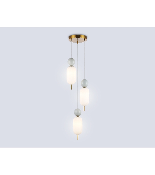 Светильник Ambrella light LH53102/3 BS/GR/FR латунь/серый/белый матовый G9*3 max 28W D260*1525