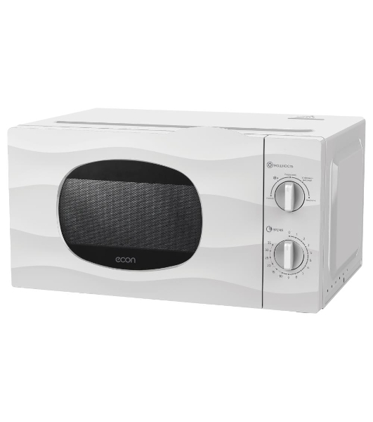 Микроволновая печь ECON ECO-2038M белый, 20 л, 700 Вт, переключатели - поворотный механизм