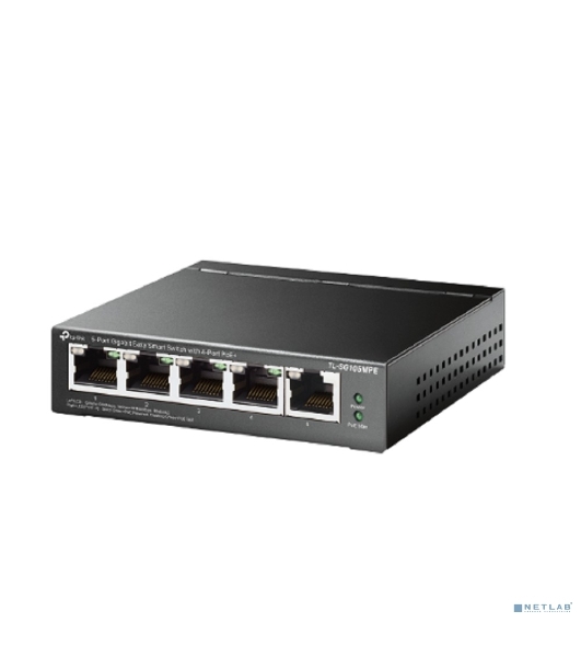 Коммутатор TP-Link TL-SG105MPE Easy Smart с 5 гигабитными портами (4 порта PoE+), 802.3af/at, бюджет PoE — 120 Вт, стальной корпус