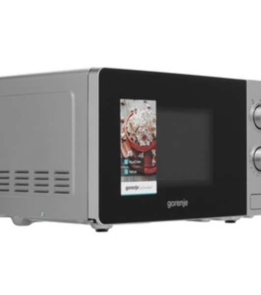 Микроволновая печь Gorenje MO20E1S серебристый, 20 л, 800 Вт, переключатели - поворотный механизм