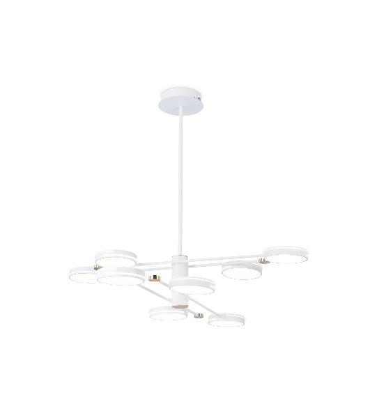 Подвесной светодиодный светильник Ambrella light FL51642/8 WH/GD белый/золото 3000K/4200K/6400K 67W D1000*850 (Без ПДУ)