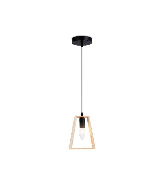 Светильник Ambrella light TR80497 BK/LW черный/светлое дерево E14 max 60W D150*1000