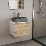Комплект: тумба Bau Dream Blackwood 60, 1 ящик, раковина BAU Cerama 48х37, темно-серая, смеситель Hotel Stil, нерж сталь, фото11
