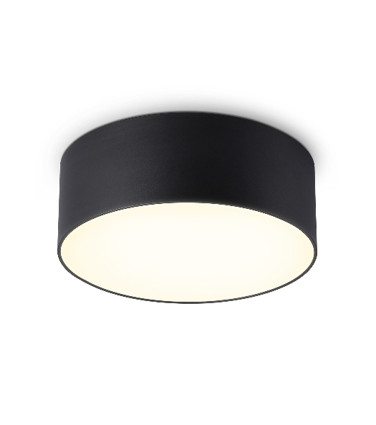 Потолочный светодиодный светильник Ambrella light FV5513 BK черный LED 15W 3000K D120*58 (Без ПДУ)