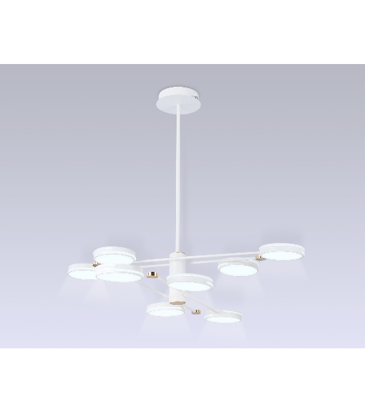 Подвесной светодиодный светильник Ambrella light FL51642/8 WH/GD белый/золото 3000K/4200K/6400K 67W D1000*850 (Без ПДУ)
