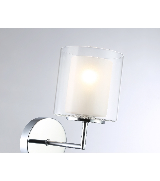 Настенный светильник Ambrella light LH56005 СH/FR хром/белый матовый E14 max 40W 190*120*220