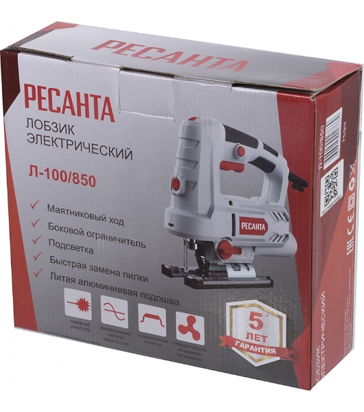 Лобзик электрический Ресанта Л-100/850 850Вт 3000ходов/мин от электросети