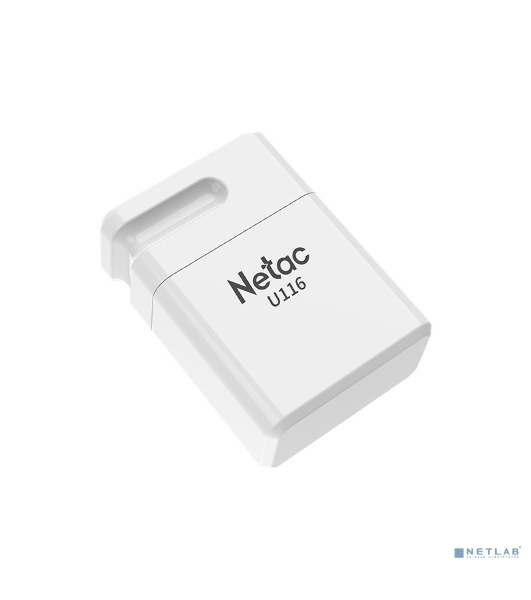 Флешка USB Netac U116 (NT03U116N-064G-20WH), 64Gb, USB 2.0, R/W 70/30, белый