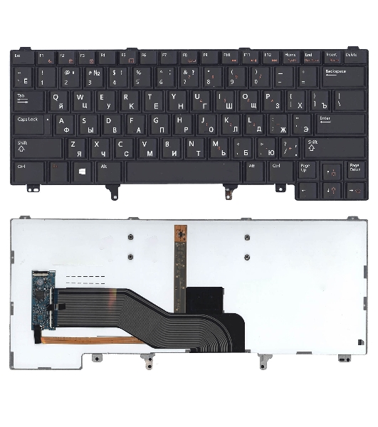 Клавиатура для ноутбука Dell Latitude E6320 E6420 E5420 черная без указателя с подсветкой