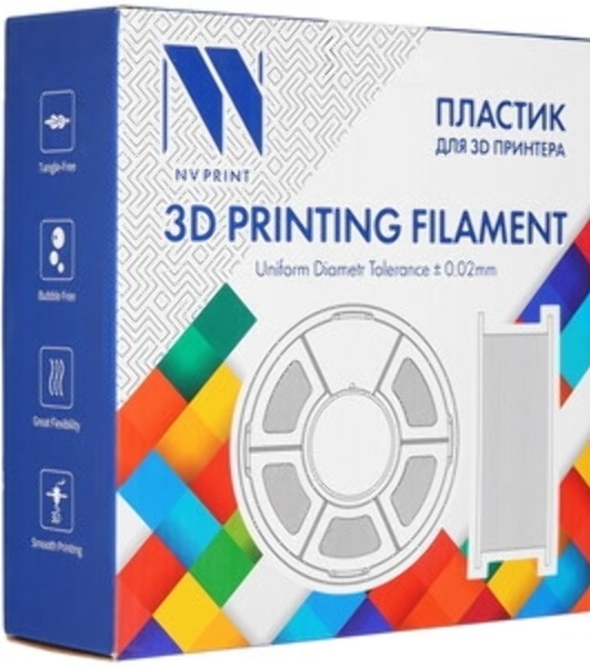 Филамент NVPrint TPU Black для 3D печати диаметр 1.75мм длина 165 метров масса 0,5 кг