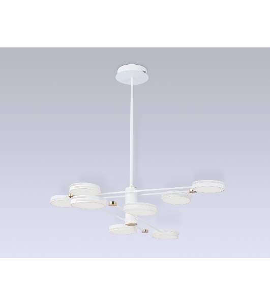 Подвесной светодиодный светильник Ambrella light FL51642/8 WH/GD белый/золото 3000K/4200K/6400K 67W D1000*850 (Без ПДУ)