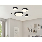 Потолочный светодиодный светильник Ambrella light FV5513 BK черный LED 15W 3000K D120*58 (Без ПДУ), фото8