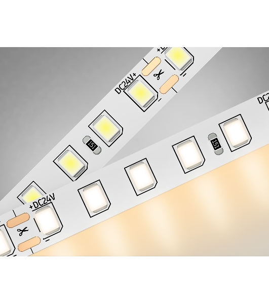 Светодиодная лента Ambrella light GS3101 2835 120Led/ 10W m/ 24V IP20 3000K/ 5000*8*1.2mm (2 конт.)