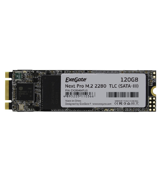 Накопитель SSD ExeGate NextPro UV500TS120, 120Gb, M.2, SATA 3, R/W 558/497