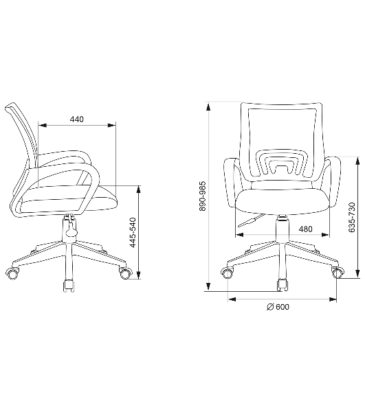 Кресло Бюрократ CH-W695NLT TW-03A TW-18 салатовый, сетка/ткань, 120 кг, механизм качания
