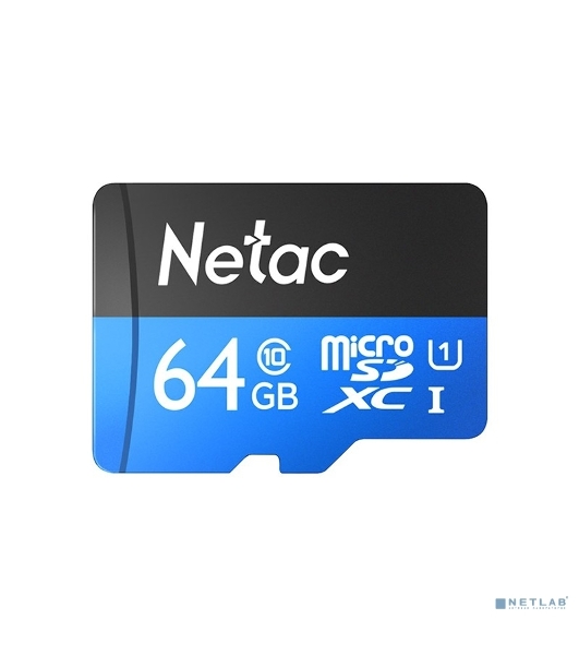 Флеш карта microSDHC 64Gb Netac P500 NT02P500STN-064G-R (с SD адаптером) 80Mb/s
