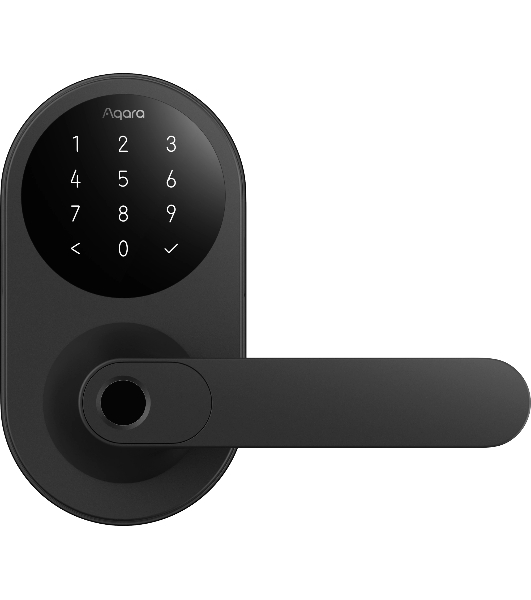 Умный замок Aqara Smart Door Lock U300 навесной разбл.отпеч.паль./код/пар/NFC/прил/мех.кл черный (DL-D02D BL)