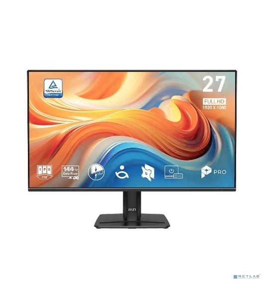 Монитор 27' MSI Pro MP271 E14A IPS 1920x1080, 144 Гц, 1 мс (MPRT), 16:9, 300 кд/м², VGA, HDMI 2.0, DP 1.2a, 3.5 Jack, динамики (2x2 Вт), HDR10, Adaptive-Sync, черный