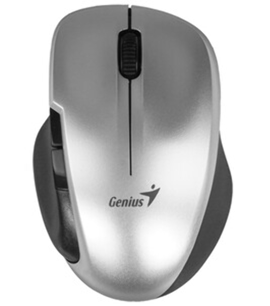 Мышь беспроводная Genius Ergo 8200S серебристый, 1200 dpi, радиоканал, USB, кнопки - 5