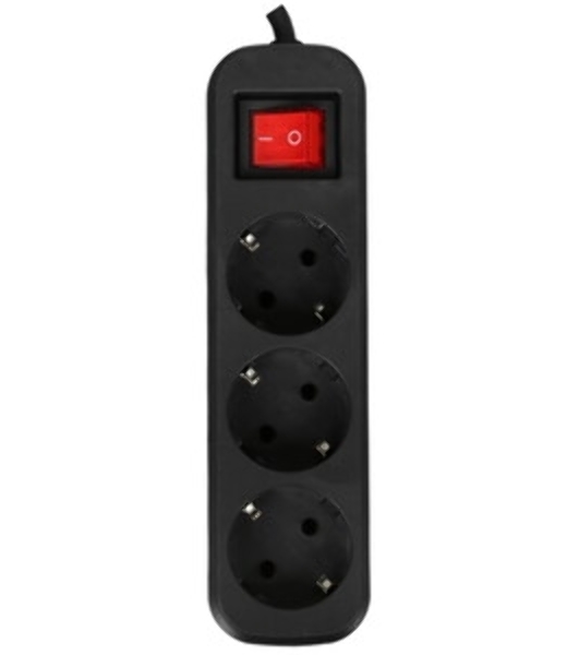 Удлинитель Defender с заземлением G330 Выключатель, 3.0 м, 3 розетки