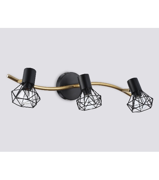 Светильник Ambrella light TR8657/3 BK/GD черный/золото E14/3 max 60W 550*100*185