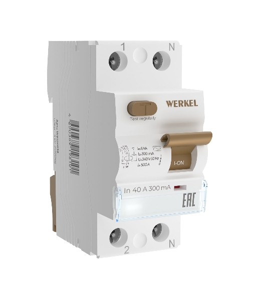 Устройство защитного отключения Werkel 1P+N  40 А  300 mA  AC 6 kA W912P404