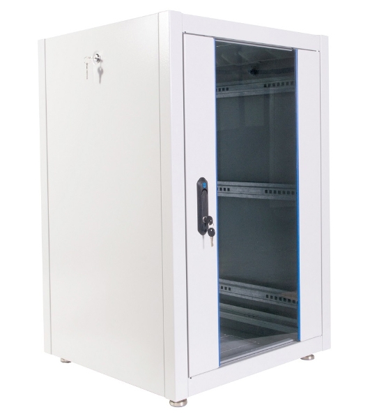 Шкаф телекоммуникационный напольный ЭКОНОМ 18U (600 × 800) дверь стекло, дверь металл