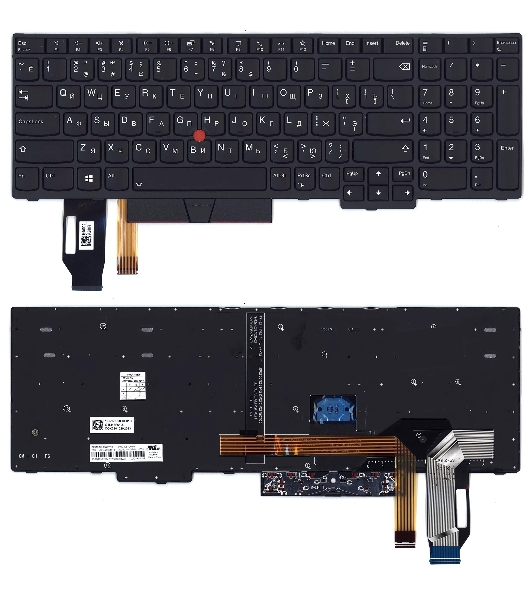 Клавиатура для ноутбука Lenovo ThinkPad T15 черная с подсветкой