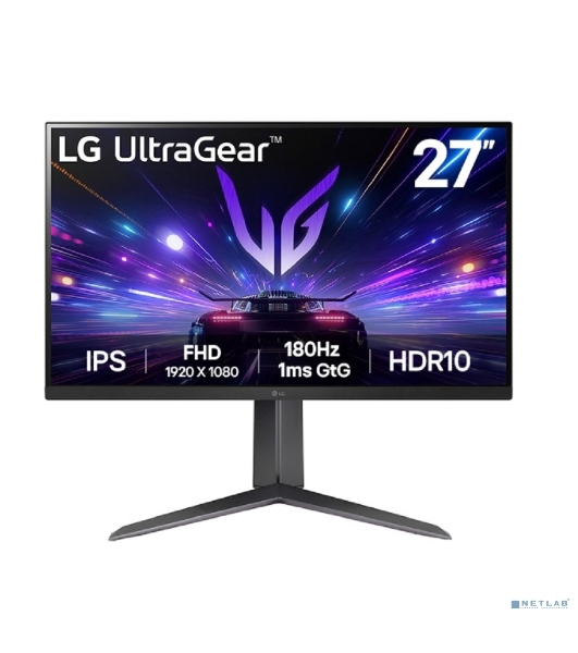 Монитор 27' LG UltraGear 27GS65F-B IPS 1920x1080, 180 Гц, 1 мс, 16:9, 400 кд/м2, 1xHDMI, 1хDP, 1x3.5 мм, черный