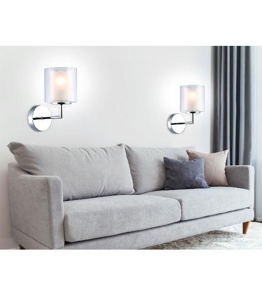 Настенный светильник Ambrella light LH56005 СH/FR хром/белый матовый E14 max 40W 190*120*220