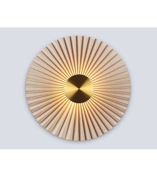 Настенный светильник Ambrella light LH72643 BR/WH латунь/бежевый 6W 3000K D300*100