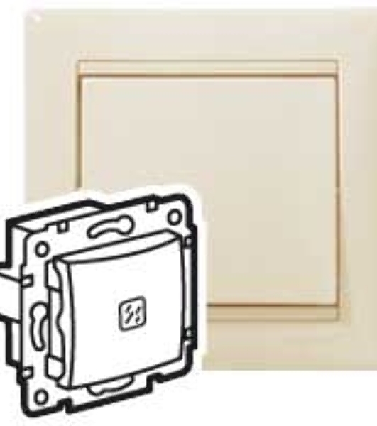 Механизм выключателя 1-кл. СП Valena 10А IP31 с подсветкой сл. кость (DIY-упак.) Legrand 695601