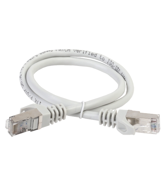 Коммутационный шнур (патч-корд) ITK PC01-C5EFL-1M, cat.5e FTP, LSZH, 1м, серый