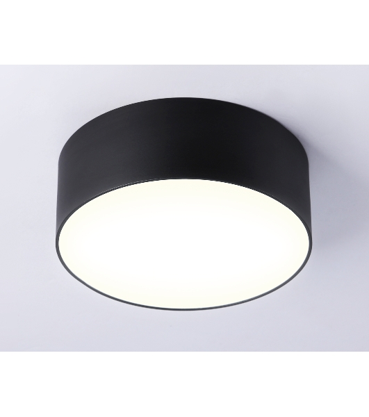 Потолочный светодиодный светильник Ambrella light FV5513 BK черный LED 15W 3000K D120*58 (Без ПДУ)