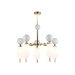 Светильник Ambrella light LH53104/5 BS/GR/FR латунь/серый/белый матовый G9*5 max 28W D650*750, фото9