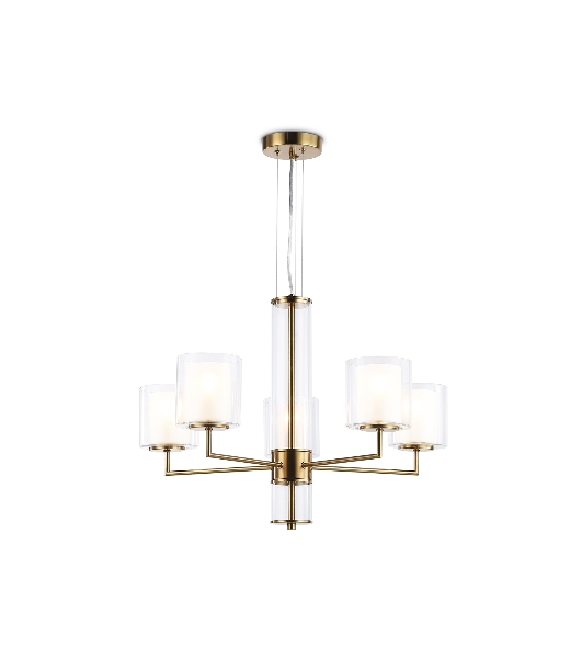 Люстра Ambrella light LH56011/5 BS/FR латунь/белый матовый E14*5 max 40W D640*1260