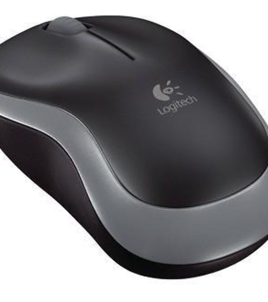 Мышь беспроводная Logitech M185 серый/черный, 1000 dpi, радиоканал, USB, кнопки - 3