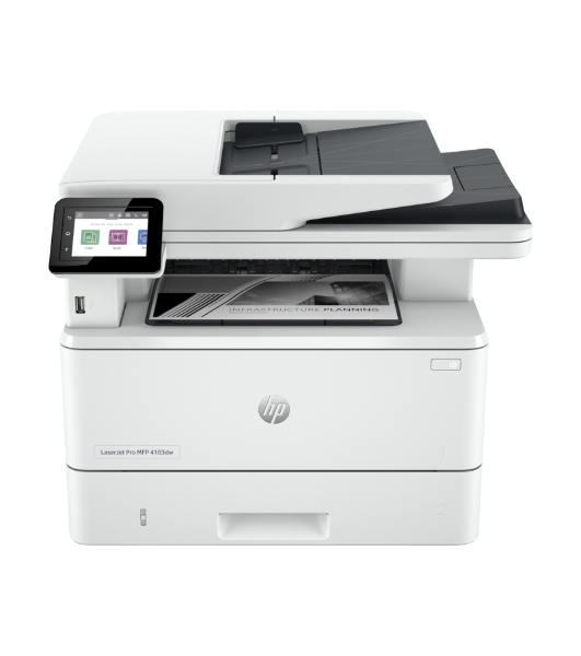 МФУ лазерное HP LaserJet Pro 4103dw (2Z627A), A4, ч/б, печ. до 40 стр/мин., скан. до 29 стр/мин. (ч/б) 20 стр/мин. (цвет), 1200 x 1200 dpi, USB, RJ-45, Wi-Fi, Air Print, Mopria