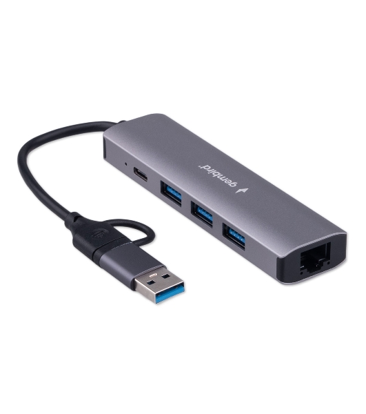 Док-станция Gembird UHB-D7, USB Type-C + USB, 3хUSB3.1, Type-C, RJ45, USB