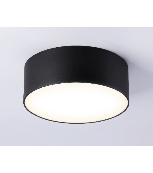 Потолочный светодиодный светильник Ambrella light FV5513 BK черный LED 15W 3000K D120*58 (Без ПДУ)