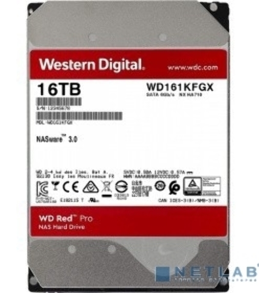 Жесткий диск WD Original SATA-III 16Tb WD161KFGX NAS Red Pro (7200rpm) 512Mb 3.5'